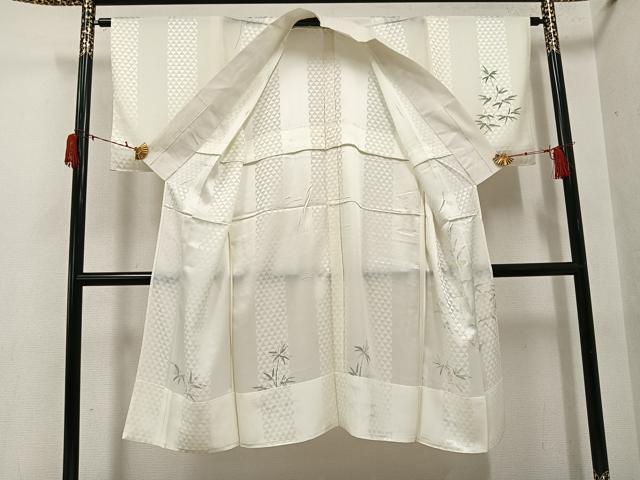 平和屋着物●長襦袢　無双仕立て　吉祥笹文　広衿仕立て　正絹　逸品　AABG7549ph