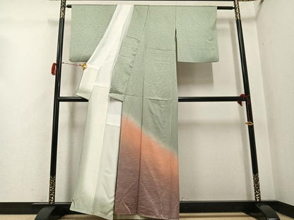 平和屋着物●金彩友禅　卓越技能者・名工・和田光正　訪問着　露芝文　暈し染め　金彩　正絹　逸品　AABG7553ph