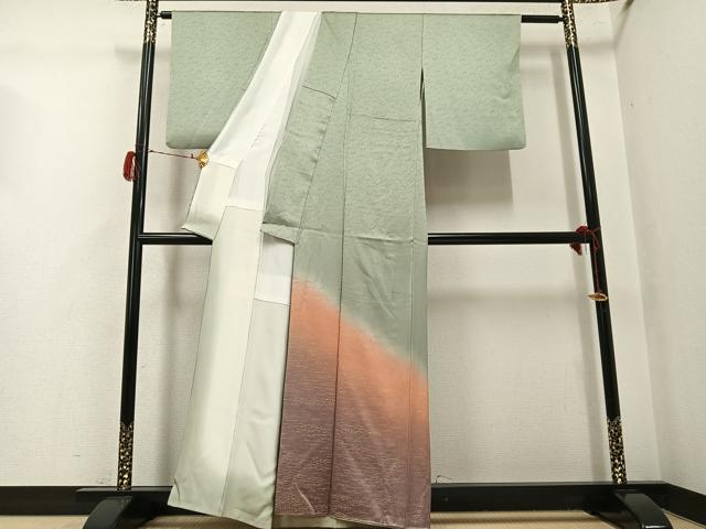平和屋着物●金彩友禅　卓越技能者・名工・和田光正　訪問着　露芝文　暈し染め　金彩　正絹　逸品　AABG7553ph