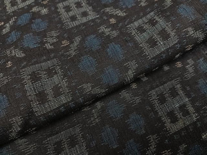 平和屋着物●結城ちぢみ　蜀江花文　正絹　逸品　AABG7559ph