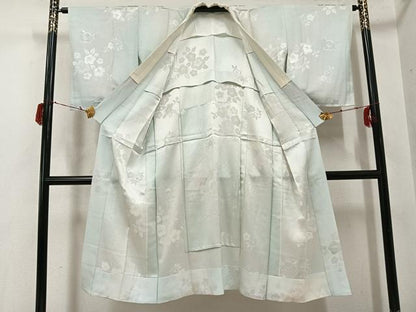 平和屋着物●長襦袢　無双仕立て　梅地紋　正絹　逸品　未使用　AABG7561ph