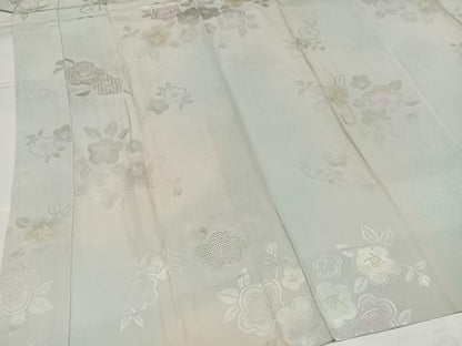 平和屋着物●長襦袢　無双仕立て　梅地紋　正絹　逸品　未使用　AABG7561ph