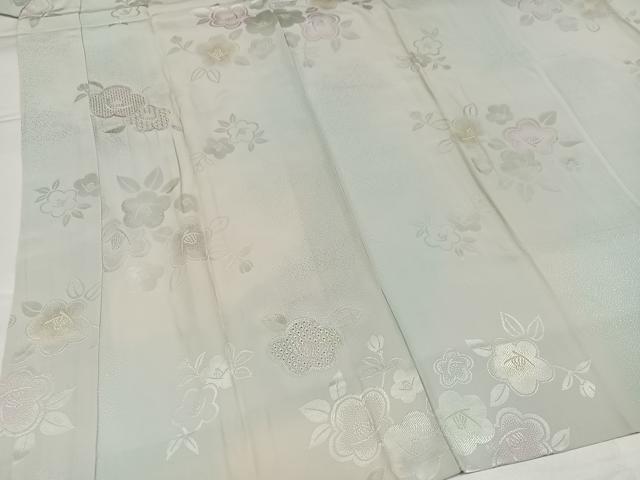 平和屋着物●長襦袢　無双仕立て　梅地紋　正絹　逸品　未使用　AABG7561ph