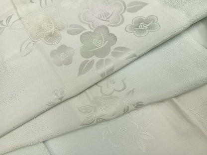 平和屋着物●長襦袢　無双仕立て　梅地紋　正絹　逸品　未使用　AABG7561ph