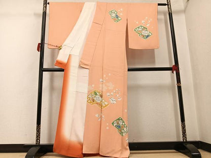 平和屋着物●訪問着　辻が花　絞り　正絹　逸品　AABG7568ph