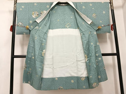 平和屋着物●長襦袢　無双仕立て　兎花文　正絹　逸品　未使用　AABG7572ph