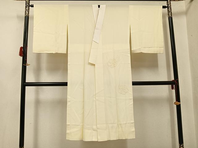 平和屋着物●長襦袢　無双仕立て　中国三大刺繍　汕頭刺繍　スワトウ刺繍　舞花文　正絹　逸品　AABG7578ph