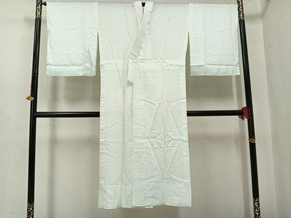 平和屋着物●長襦袢　無双仕立て　鱗地紋　白緑色　正絹　逸品　未使用　AABG7580ph