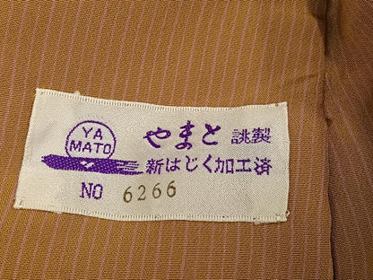 平和屋着物●長襦袢　無双仕立て　縞　やまと誂製　正絹　逸品　未使用　AABG7585ph