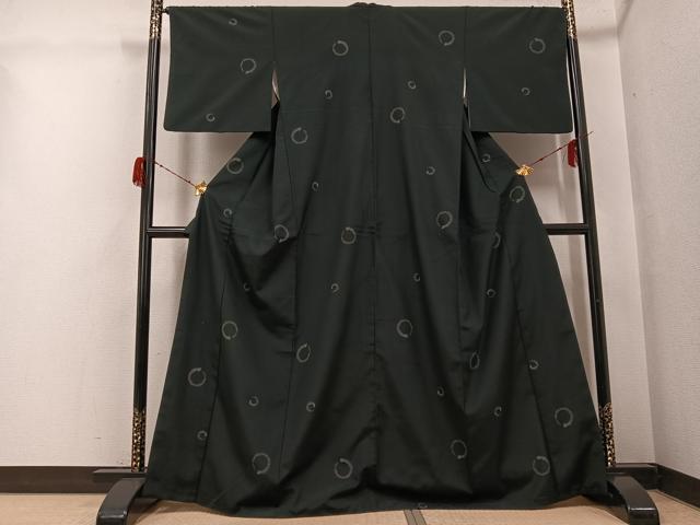 平和屋着物●お召　丸文　正絹　逸品　AABG7586ph
