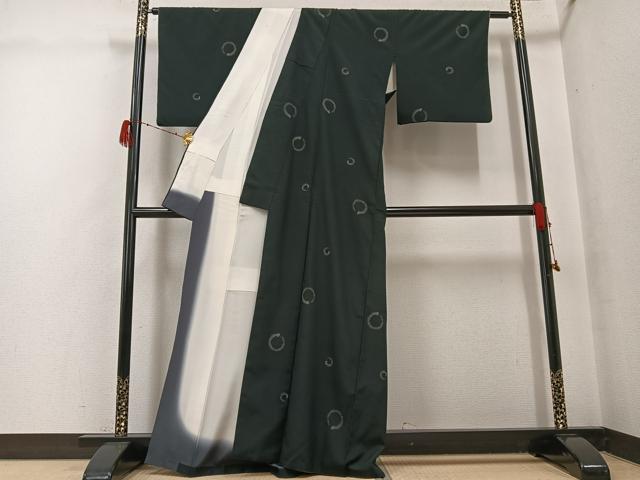 平和屋着物●お召　丸文　正絹　逸品　AABG7586ph