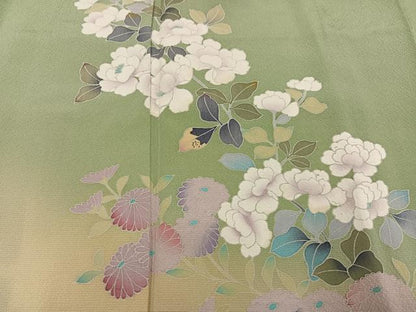 平和屋着物●訪問着　友禅　枝花文　暈し染め　正絹　逸品　未使用　AABG7587ph