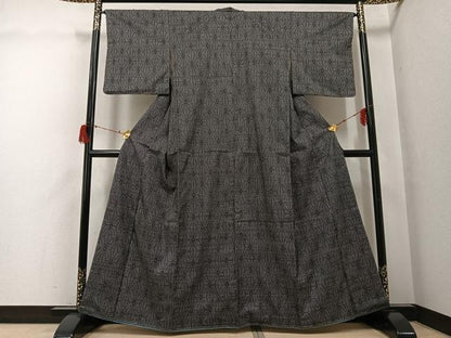 平和屋着物●本場大島紬　一元7マルキ　麻の葉文様　正絹　逸品　未使用　AABG7590ph