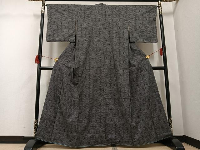 平和屋着物●本場大島紬　一元7マルキ　麻の葉文様　正絹　逸品　未使用　AABG7590ph
