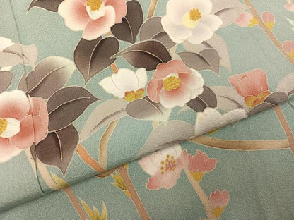 平和屋着物●本加賀友禅作家　茶谷孝志　訪問着　枝花文　正絹　逸品　AABG7593ph
