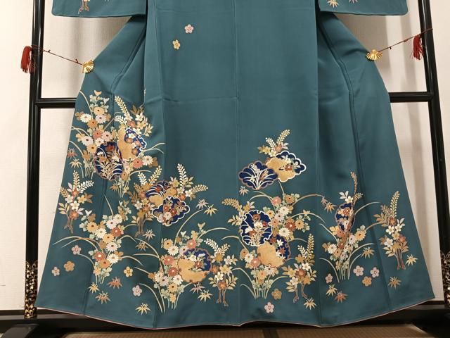平和屋着物●訪問着　雪輪花文　金彩　正絹　逸品　AABG7595ph