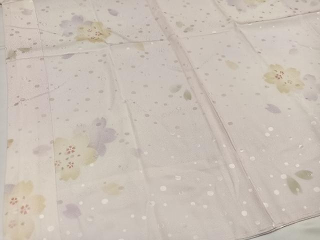 平和屋着物●長襦袢　無双仕立て　桜文　大原　反端付き　正絹　逸品　未使用　AABG7598ph