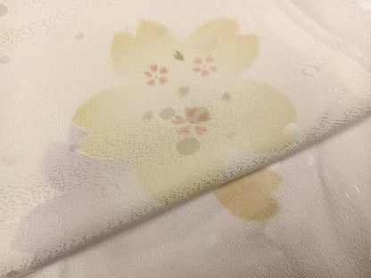 平和屋着物●長襦袢　無双仕立て　桜文　大原　反端付き　正絹　逸品　未使用　AABG7598ph
