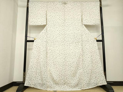 平和屋着物▽上質な小紋 単衣 大小あられ 正絹 逸品 AABG7601ck