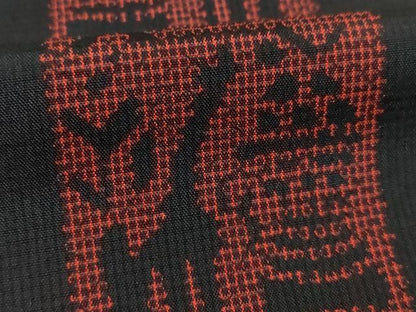 平和屋着物▽小紋　単衣　古代壁画間道　黒地　洗える着物　AABG7611ck