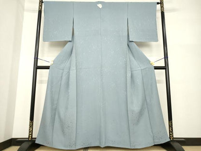 平和屋着物▽上質な色無地　単衣　鉛色　正絹　逸品　未使用　AABG7613ck