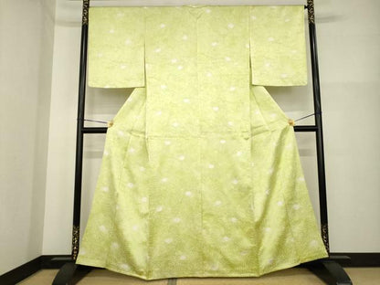 平和屋着物▽上質な小紋 単衣 絞り 花尽くし 正絹 逸品 AABG7614ck