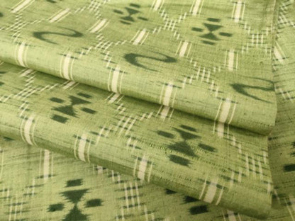 平和屋着物▽上質な紬　単衣　琉球絣文様　正絹　逸品　AABK4622cs