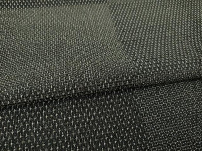 平和屋着物▽本塩沢 単衣 110亀甲 市松文 黒地 正絹 逸品 AABG7623ck