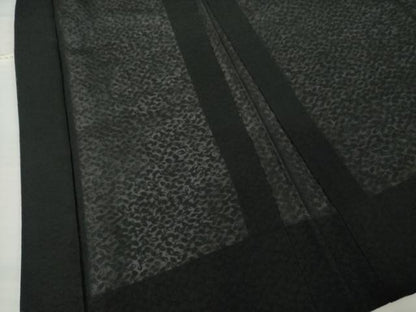 平和屋着物▽羽織 スリーシーズン 春夏秋 塵除け 葉尽くし紋紗 黒地 正絹 逸品 AABG7627ck