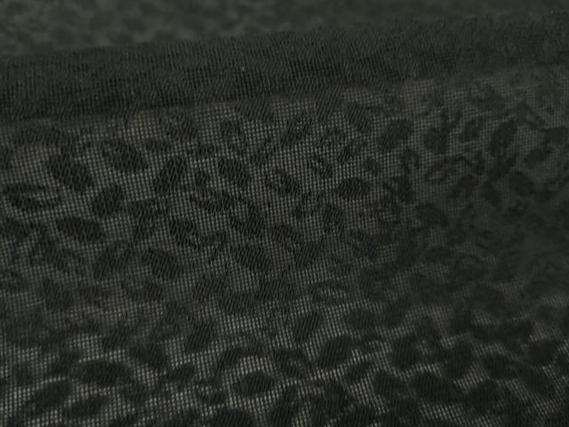 平和屋着物▽羽織 スリーシーズン 春夏秋 塵除け 葉尽くし紋紗 黒地 正絹 逸品 AABG7627ck