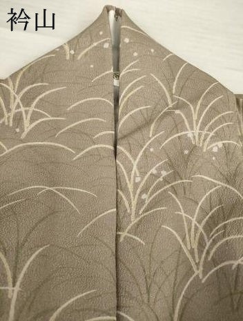 平和屋着物▽小紋 単衣 露芝 洗える着物 AABG7632ck