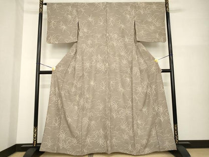 平和屋着物▽小紋 単衣 露芝 洗える着物 AABG7632ck