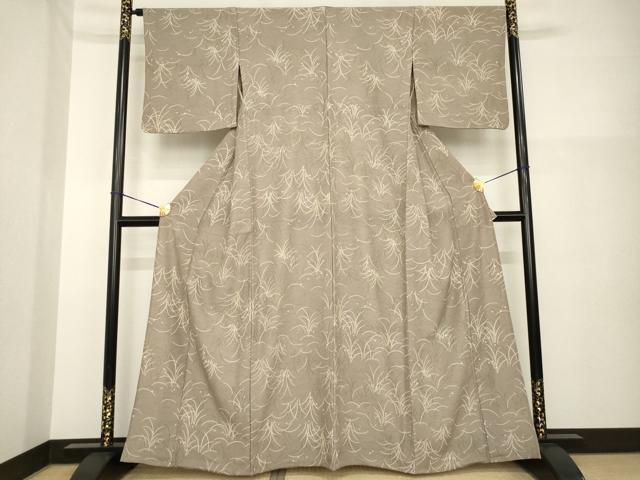 平和屋着物▽小紋 単衣 露芝 洗える着物 AABG7632ck