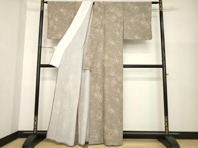 平和屋着物▽小紋 単衣 露芝 洗える着物 AABG7632ck