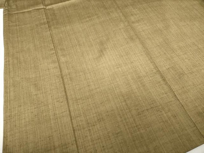 平和屋着物▽男性 紬 単衣 朽葉色 正絹 逸品 AABG7635ck