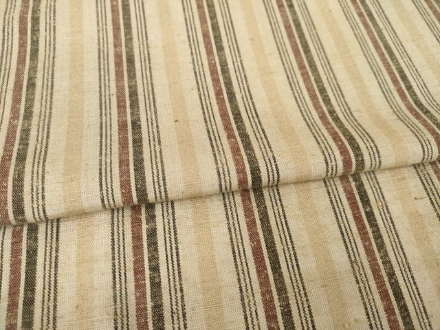 平和屋着物▽上質な紬 単衣 縞 正絹 逸品 AABG7638ck