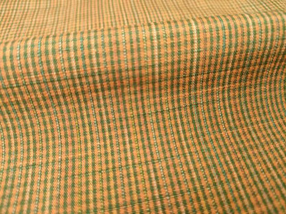 平和屋着物▽上質な紬 単衣 格子 正絹 逸品 AABG7639ck