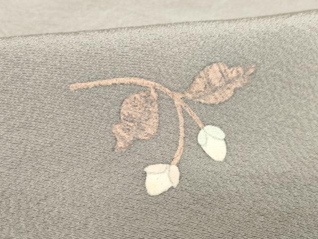 平和屋着物▽上質な小紋 単衣 ろうけつ染め 舞花 南天 正絹 逸品 AABG7640ck