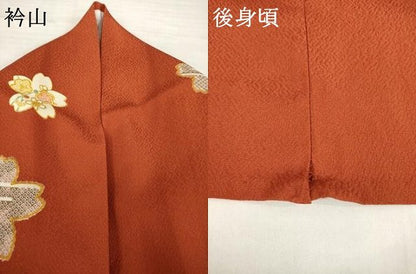 平和屋着物▽小紋 単衣 舞桜文 洗える着物 AABG7647ck