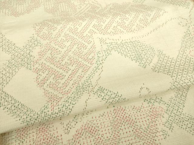 平和屋着物▽上質な紬　単衣　舞蝶文　正絹　逸品　AABG7651ck