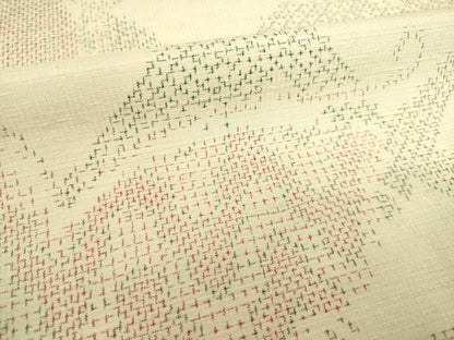 平和屋着物▽上質な紬　単衣　舞蝶文　正絹　逸品　AABG7651ck