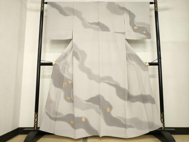 平和屋着物▽訪問着 単衣 駒刺繍 宝尽くし 暈し染め 正絹 逸品 AABG7652ck