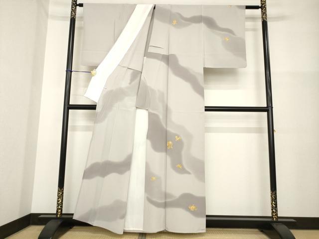 平和屋着物▽訪問着 単衣 駒刺繍 宝尽くし 暈し染め 正絹 逸品 AABG7652ck