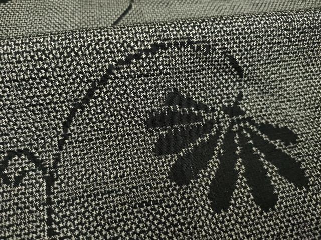 平和屋着物▽上質な紬 単衣 花唐草文 正絹 逸品 AABG7655ck