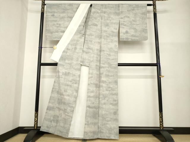 平和屋着物▽本場結城紬 重要無形文化財 単衣 100亀甲 霞亀甲文 正絹 逸品 AABG7658ck
