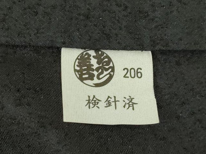 平和屋着物▽男性 訪問着 単衣 芝 黒地 銀彩 ゑり善扱い AABG7659ck