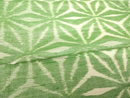 平和屋着物▽上質な紬 単衣 麻の葉文様 正絹 逸品 AABG7667ck