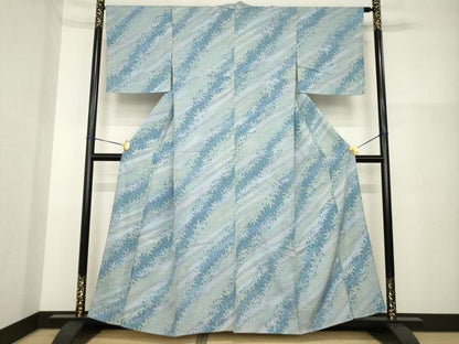 平和屋着物▽上質な小紋 単衣 松葉 正絹 逸品 AABG7669ck