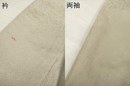 平和屋着物▽上質な色無地 単衣 舞花地紋 空五倍子色 正絹 逸品 AABG7671ck