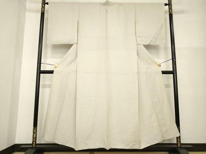 平和屋着物▽上質な色無地 単衣 舞花地紋 空五倍子色 正絹 逸品 AABG7671ck